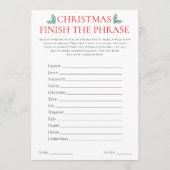 2 Printable Christmas Games Scattegories Card Kaart (Voorkant)