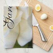 2 Pure White Gardenia Theedoek (Quarter Fold)