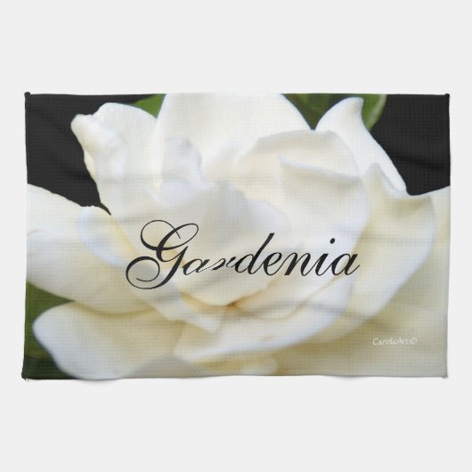 2 Pure White Gardenia Theedoek (Horizontaal)
