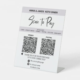 *~* 2 QR-BETALING - MINIMAAL tablettabel Tent  Reclamebord Met Voetstuk
