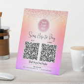 2 QR-code Logo Roze gootsteen Rainbow Ombre betaal Reclamebord Met Voetstuk (Insitu)
