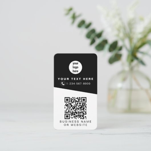 2 QR Codes 2 Bedrijfs Logo's & 2 Contacten Visitekaartje (Staand voorkant)