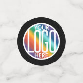 2 QR-codes Generator & Business Logo Black Table Confetti (Kleine voorkant)