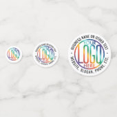 2 QR-codes Generator & Business Logo White Table Confetti (Voorkanten)