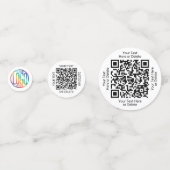 2 QR-codes Generator & Business Logo White Table Confetti (Achterkanten)