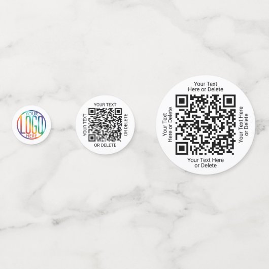 2 QR-codes Generator & Business Logo White Table Confetti (Achterkanten)