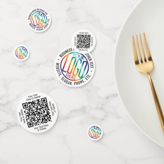 2 QR-codes Generator & Business Logo White Table Confetti (Groep)