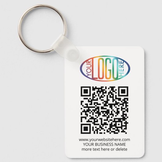 2 QR-codes Generator & Company Logo Promotional Sleutelhanger (Voorkant)
