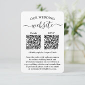 2 QR-codes Trouwwebsite Details Foto Bijlage RSVP Kaartje (Staand voorkant)