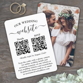 2 QR-codes Trouwwebsite Details Foto Bijlage RSVP Kaartje
