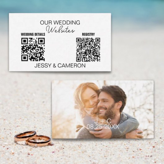 2 QR-codes Trouwwebsite Trouwregister Foto Informatiekaartje