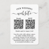 2 QR-codes Wedding RSVP Photo Enclosure Kaart (Voorkant)