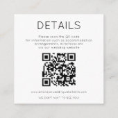 2 QR-codes Zwart Wit Trouwdetails RSVP Informatiekaartje (Achterkant)