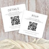 2 QR-codes Zwart Wit Trouwdetails RSVP Informatiekaartje
