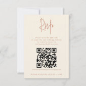 2 QRs Terracotta Cream Wedding Details RSVP-kaart Kaart (Voorkant)