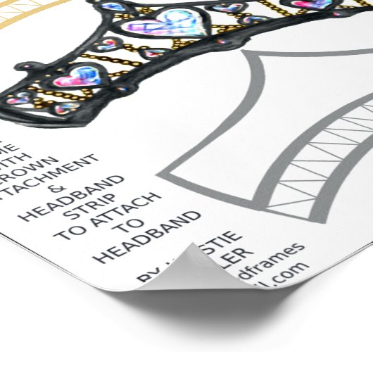 2 Queen of Hearts Crown Tiara Party Pet Printables Poster (Hoek)