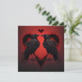 2 Raven en Gothic Heart Kaart (Staand voorkant)