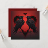 2 Raven en Gothic Heart Kaart (Voorkant / Achterkant in situ)
