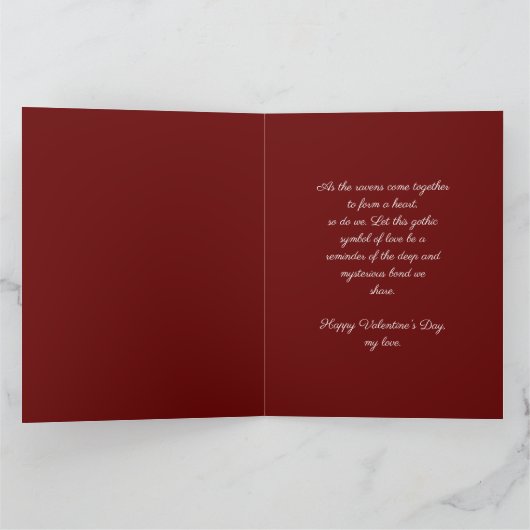 2 Raven en Gothic Heart Kaart (Binnen)