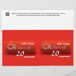 2 RED Afstuderen Favor Custom Snoep Bar Wrapper