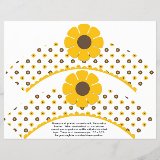 2 Retro Bloem Verjaardag Custom Cupcake Verpakking Flyer (Voorkant)