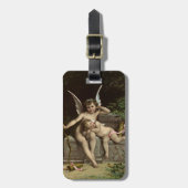 2 retro cupido's zitten bagagelabel (Voorkant verticaal)