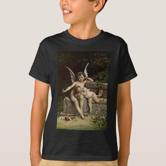 2 retro cupido's zitten t-shirt (Voorkant)