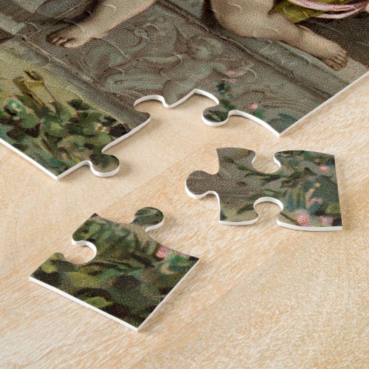 2 retro cupids zittende legpuzzel (Zijkant)