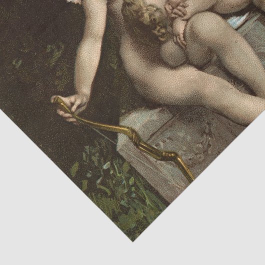 2 retro cupids zittende tissuepapier (Detail)