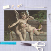2 retro cupids zittende tissuepapier (Craft)