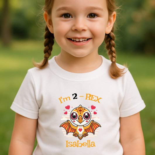 2-Rex Birthday Shirt – Custom Name Gift