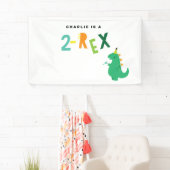 2-REX Dinosaur party Banner for 2nd Birthday Boy (Insitu)