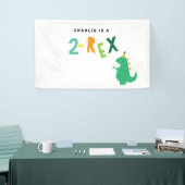 2-REX Dinosaur party Banner for 2nd Birthday Boy (Beurs)