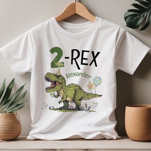 2-Rex Schattigee Dinosaurus Thema 2e Verjaardagsfe