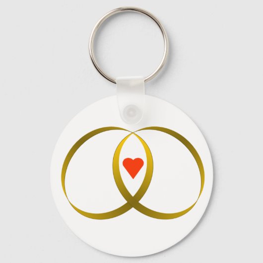 2 ringen & hart sleutelhanger (Voorkant)