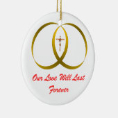 2 ringen & JEZUS, Keramisch Ornament (Rechts)