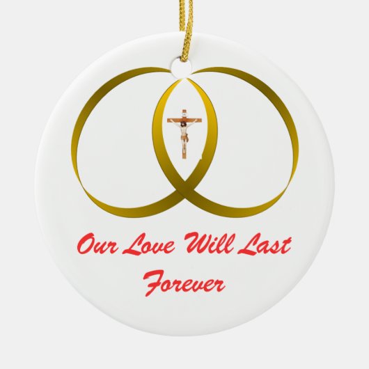 2 ringen & JEZUS, Keramisch Ornament (Voorkant)