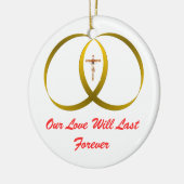 2 ringen & JEZUS, Keramisch Ornament (Links)