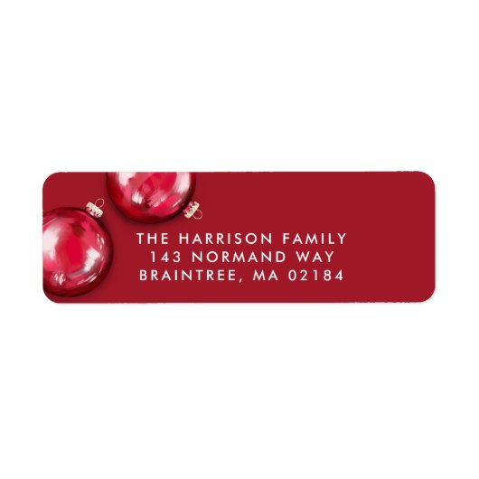 2 rode feestelijke kerstversieringen vakantie etiket (Voorkant)