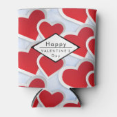 2 Rode Harten Herhalend Patroon Cute Blikjeskoeler (Voorkant)
