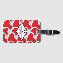 2 Rode harten Herhalend patroongeluid Bagagelabel