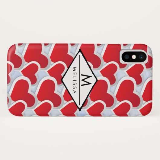 2 Rode harten Herhalend patroongeluid Case-Mate iPhone Case (Achterkant (horizontaal))