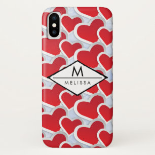 2 Rode harten Herhalend patroongeluid Case-Mate iPhone Case