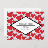 2 Rode harten Herhalend patroongeluid Dankuwel Briefkaart (Voorkant / Achterkant)