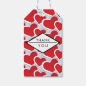 2 Rode harten Herhalend patroongeluid Dankuwel Cadeaulabel (Voorkant)