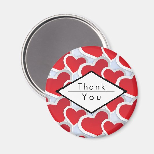 2 Rode harten Herhalend patroongeluid Dankuwel Magneet (Voorkant / Achterkant)
