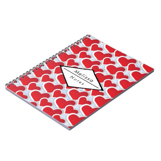 2 Rode harten Herhalend patroongeluid Notitieboek (Linkerzijde)