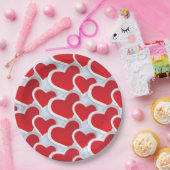 2 Rode harten Herhalend patroongeluid Papieren Bordje (Feest)