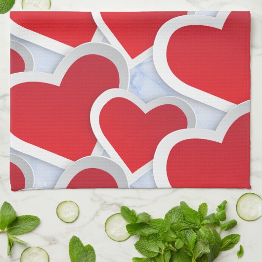 2 Rode harten Herhalend patroongeluid Theedoek (Gevouwen)