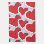 2 Rode harten Herhalend patroongeluid Theedoek (Verticaal)